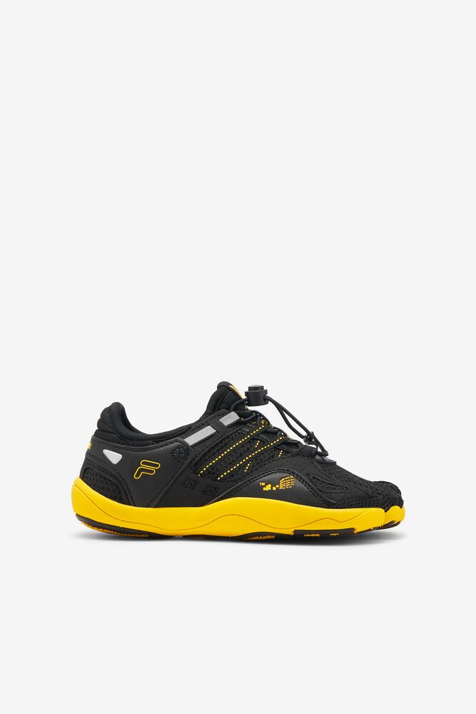 Fila Skele-toes Bay Rnr 3 Trainers Black/Yellow - Kids - 89423HZRP